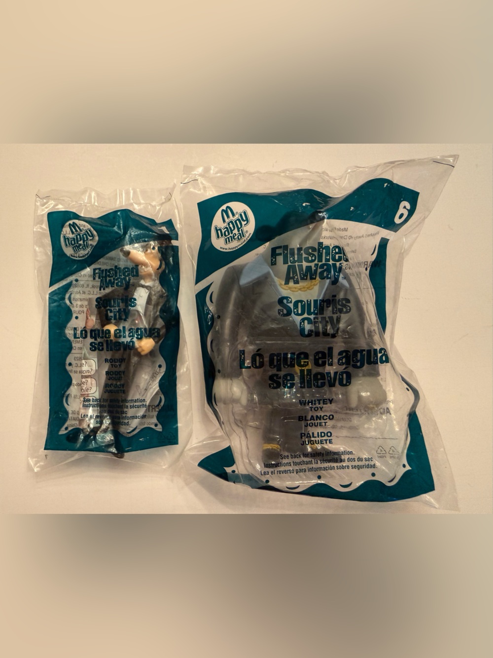 Sealed 2006 Flushed Away “Roddy & Whitey” Happy Meal Toys